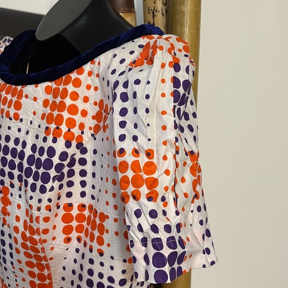 Vintage blue velvet pattern Maxi party dress Sz XL - Picture 6 of 15